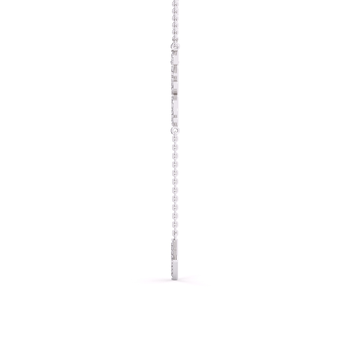 Trendy Wave Drop Lab Grown Diamond Necklace